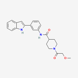 molecular formula C23H25N3O3 B4888831 N-[3-(1H-indol-2-yl)phenyl]-1-(methoxyacetyl)-4-piperidinecarboxamide 