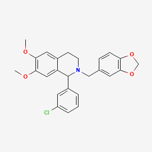 molecular formula C25H24ClNO4 B4888837 2-(1,3-benzodioxol-5-ylmethyl)-1-(3-chlorophenyl)-6,7-dimethoxy-1,2,3,4-tetrahydroisoquinoline 