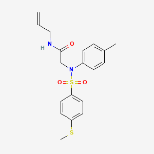 molecular formula C19H22N2O3S2 B4888868 N~1~-allyl-N~2~-(4-methylphenyl)-N~2~-{[4-(methylthio)phenyl]sulfonyl}glycinamide 