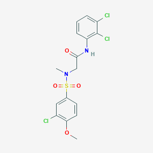 molecular formula C16H15Cl3N2O4S B4888882 N~2~-[(3-chloro-4-methoxyphenyl)sulfonyl]-N~1~-(2,3-dichlorophenyl)-N~2~-methylglycinamide 