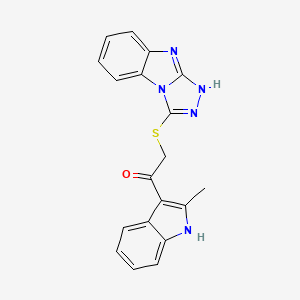 molecular formula C19H15N5OS B4888890 1-(2-methyl-1H-indol-3-yl)-2-(9H-[1,2,4]triazolo[4,3-a]benzimidazol-3-ylthio)ethanone 