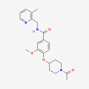 molecular formula C22H27N3O4 B4888900 4-[(1-acetyl-4-piperidinyl)oxy]-3-methoxy-N-[(3-methyl-2-pyridinyl)methyl]benzamide 
