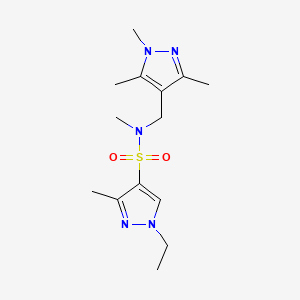 molecular formula C14H23N5O2S B4888911 1-ethyl-N,3-dimethyl-N-[(1,3,5-trimethyl-1H-pyrazol-4-yl)methyl]-1H-pyrazole-4-sulfonamide 