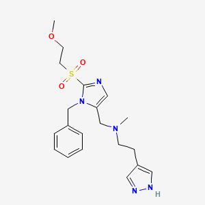 molecular formula C20H27N5O3S B4888920 ({1-benzyl-2-[(2-methoxyethyl)sulfonyl]-1H-imidazol-5-yl}methyl)methyl[2-(1H-pyrazol-4-yl)ethyl]amine 
