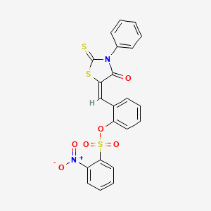 molecular formula C22H14N2O6S3 B4888925 2-[(4-oxo-3-phenyl-2-thioxo-1,3-thiazolidin-5-ylidene)methyl]phenyl 2-nitrobenzenesulfonate 