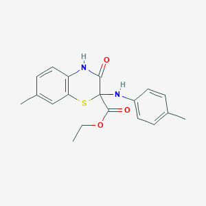molecular formula C19H20N2O3S B4888928 ethyl 7-methyl-2-[(4-methylphenyl)amino]-3-oxo-3,4-dihydro-2H-1,4-benzothiazine-2-carboxylate 