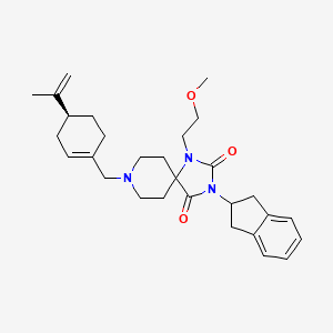 3-(2,3-dihydro-1H-inden-2-yl)-8-{[(4S)-4-isopropenyl-1-cyclohexen-1-yl]methyl}-1-(2-methoxyethyl)-1,3,8-triazaspiro[4.5]decane-2,4-dione