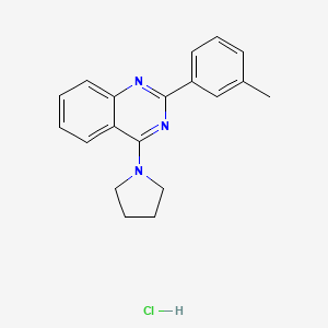 2-(3-methylphenyl)-4-(1-pyrrolidinyl)quinazoline hydrochloride