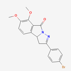 molecular formula C18H15BrN2O3 B4888963 2-(4-bromophenyl)-6,7-dimethoxy-3,3a-dihydro-8H-pyrazolo[5,1-a]isoindol-8-one 