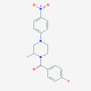 molecular formula C18H18FN3O3 B4888974 1-(4-fluorobenzoyl)-2-methyl-4-(4-nitrophenyl)piperazine 