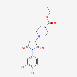 molecular formula C17H19Cl2N3O4 B4888992 ethyl 4-[1-(3,4-dichlorophenyl)-2,5-dioxo-3-pyrrolidinyl]-1-piperazinecarboxylate 