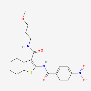 molecular formula C20H23N3O5S B4889014 N-(3-methoxypropyl)-2-[(4-nitrobenzoyl)amino]-4,5,6,7-tetrahydro-1-benzothiophene-3-carboxamide 