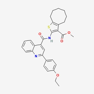 molecular formula C30H30N2O4S B4889024 methyl 2-({[2-(4-ethoxyphenyl)-4-quinolinyl]carbonyl}amino)-4,5,6,7,8,9-hexahydrocycloocta[b]thiophene-3-carboxylate 