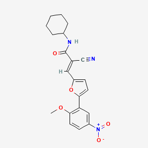 molecular formula C21H21N3O5 B4889033 2-cyano-N-cyclohexyl-3-[5-(2-methoxy-5-nitrophenyl)-2-furyl]acrylamide 
