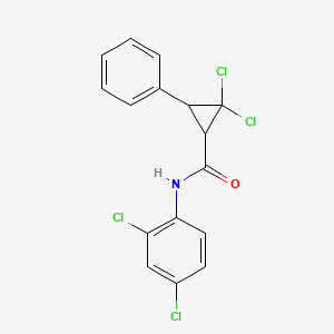 2,2-dichloro-N-(2,4-dichlorophenyl)-3-phenylcyclopropanecarboxamide
