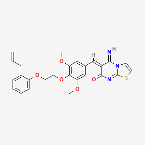 molecular formula C26H25N3O5S B4889082 6-{4-[2-(2-allylphenoxy)ethoxy]-3,5-dimethoxybenzylidene}-5-imino-5,6-dihydro-7H-[1,3]thiazolo[3,2-a]pyrimidin-7-one 