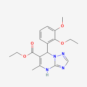 molecular formula C18H22N4O4 B4889088 ethyl 7-(2-ethoxy-3-methoxyphenyl)-5-methyl-4,7-dihydro[1,2,4]triazolo[1,5-a]pyrimidine-6-carboxylate 