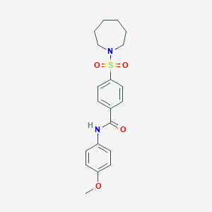 molecular formula C20H24N2O4S B488909 4-(1-azepanylsulfonyl)-N-(4-methoxyphenyl)benzamide CAS No. 667902-32-1