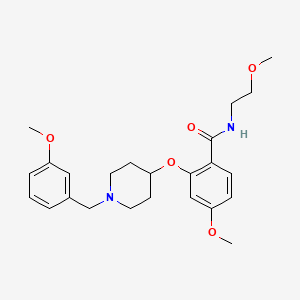 molecular formula C24H32N2O5 B4889099 4-methoxy-2-{[1-(3-methoxybenzyl)-4-piperidinyl]oxy}-N-(2-methoxyethyl)benzamide 