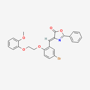 molecular formula C25H20BrNO5 B4889122 4-{5-bromo-2-[2-(2-methoxyphenoxy)ethoxy]benzylidene}-2-phenyl-1,3-oxazol-5(4H)-one 