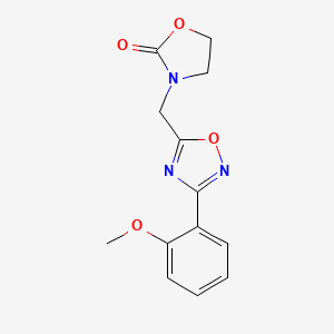 molecular formula C13H13N3O4 B4889139 3-{[3-(2-methoxyphenyl)-1,2,4-oxadiazol-5-yl]methyl}-1,3-oxazolidin-2-one 