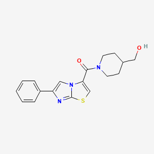 molecular formula C18H19N3O2S B4889143 {1-[(6-phenylimidazo[2,1-b][1,3]thiazol-3-yl)carbonyl]-4-piperidinyl}methanol 