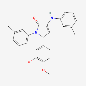 molecular formula C26H26N2O3 B4889149 5-(3,4-dimethoxyphenyl)-1-(3-methylphenyl)-3-[(3-methylphenyl)amino]-1,5-dihydro-2H-pyrrol-2-one 