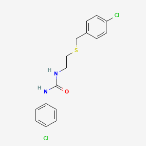 molecular formula C16H16Cl2N2OS B4889177 N-{2-[(4-chlorobenzyl)thio]ethyl}-N'-(4-chlorophenyl)urea 