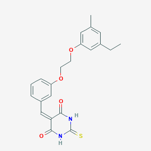 molecular formula C22H22N2O4S B4889206 5-{3-[2-(3-ethyl-5-methylphenoxy)ethoxy]benzylidene}-2-thioxodihydro-4,6(1H,5H)-pyrimidinedione 