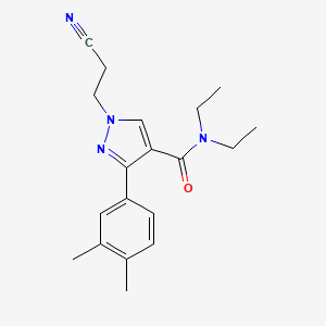 molecular formula C19H24N4O B4889224 1-(2-cyanoethyl)-3-(3,4-dimethylphenyl)-N,N-diethyl-1H-pyrazole-4-carboxamide 