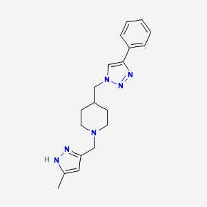 molecular formula C19H24N6 B4889236 1-[(3-methyl-1H-pyrazol-5-yl)methyl]-4-[(4-phenyl-1H-1,2,3-triazol-1-yl)methyl]piperidine trifluoroacetate 