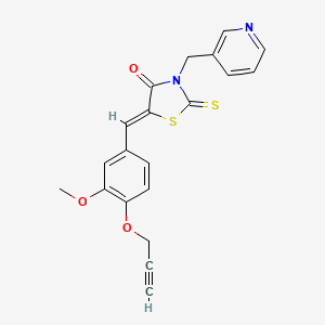 molecular formula C20H16N2O3S2 B4889249 5-[3-methoxy-4-(2-propyn-1-yloxy)benzylidene]-3-(3-pyridinylmethyl)-2-thioxo-1,3-thiazolidin-4-one 