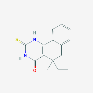 molecular formula C15H16N2OS B4889265 5-ethyl-5-methyl-2-thioxo-2,3,5,6-tetrahydrobenzo[h]quinazolin-4(1H)-one 