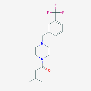molecular formula C17H23F3N2O B4889278 1-(3-methylbutanoyl)-4-[3-(trifluoromethyl)benzyl]piperazine 