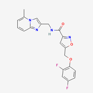molecular formula C20H16F2N4O3 B4889286 5-[(2,4-difluorophenoxy)methyl]-N-[(5-methylimidazo[1,2-a]pyridin-2-yl)methyl]-3-isoxazolecarboxamide 