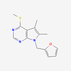 molecular formula C14H15N3OS B4889293 7-(2-furylmethyl)-5,6-dimethyl-4-(methylthio)-7H-pyrrolo[2,3-d]pyrimidine 