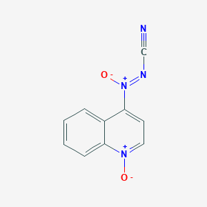 molecular formula C10H6N4O2 B048893 Cyanoimino-oxido-(1-oxidoquinolin-1-ium-4-yl)azanium CAS No. 117505-23-4