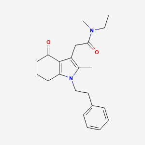 molecular formula C22H28N2O2 B4889313 N-ethyl-N-methyl-2-[2-methyl-4-oxo-1-(2-phenylethyl)-4,5,6,7-tetrahydro-1H-indol-3-yl]acetamide 