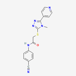 molecular formula C17H14N6OS B4889333 N-(4-cyanophenyl)-2-{[4-methyl-5-(4-pyridinyl)-4H-1,2,4-triazol-3-yl]thio}acetamide 