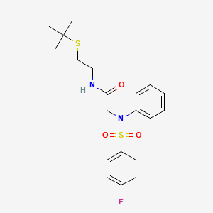 molecular formula C20H25FN2O3S2 B4889337 N~1~-[2-(tert-butylthio)ethyl]-N~2~-[(4-fluorophenyl)sulfonyl]-N~2~-phenylglycinamide 