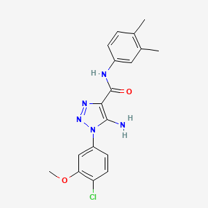 molecular formula C18H18ClN5O2 B4889344 5-amino-1-(4-chloro-3-methoxyphenyl)-N-(3,4-dimethylphenyl)-1H-1,2,3-triazole-4-carboxamide 