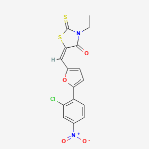 molecular formula C16H11ClN2O4S2 B4889347 5-{[5-(2-chloro-4-nitrophenyl)-2-furyl]methylene}-3-ethyl-2-thioxo-1,3-thiazolidin-4-one CAS No. 5669-45-4