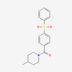 molecular formula C19H21NO3S B4889430 4-methyl-1-[4-(phenylsulfonyl)benzoyl]piperidine 