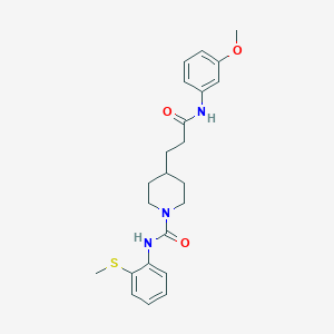 molecular formula C23H29N3O3S B4889456 4-{3-[(3-methoxyphenyl)amino]-3-oxopropyl}-N-[2-(methylthio)phenyl]-1-piperidinecarboxamide 