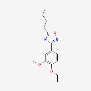 molecular formula C15H20N2O3 B4889461 5-butyl-3-(4-ethoxy-3-methoxyphenyl)-1,2,4-oxadiazole 