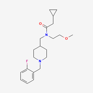 molecular formula C21H31FN2O2 B4889463 2-cyclopropyl-N-{[1-(2-fluorobenzyl)-4-piperidinyl]methyl}-N-(2-methoxyethyl)acetamide 