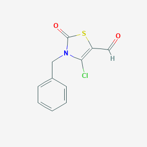molecular formula C11H8ClNO2S B488947 3-Benzyl-4-chloro-2-oxo-2,3-dihydro-1,3-thiazole-5-carbaldehyde CAS No. 497082-20-9