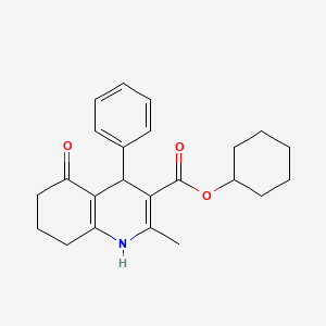 molecular formula C23H27NO3 B4889484 cyclohexyl 2-methyl-5-oxo-4-phenyl-1,4,5,6,7,8-hexahydro-3-quinolinecarboxylate 