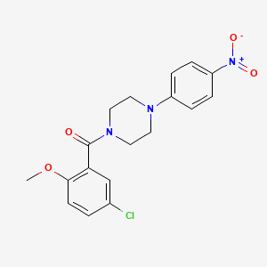 molecular formula C18H18ClN3O4 B4889521 1-(5-chloro-2-methoxybenzoyl)-4-(4-nitrophenyl)piperazine 