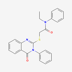 N-ethyl-2-[(4-oxo-3-phenyl-3,4-dihydro-2-quinazolinyl)thio]-N-phenylacetamide